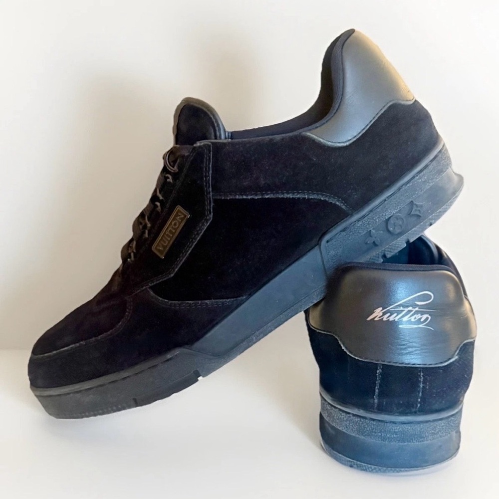 Louis Vuitton Virgil Abloh Black Suede Low Top Sneakers Men’s 9.5 - Picture 7 of 10